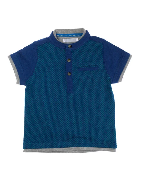 T-shirt azul das crianças, isolar — Fotografia de Stock