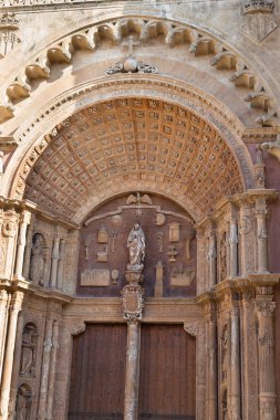 Close-Up bir Katolik Gotik Kilisesi, Mallorca, İspanya