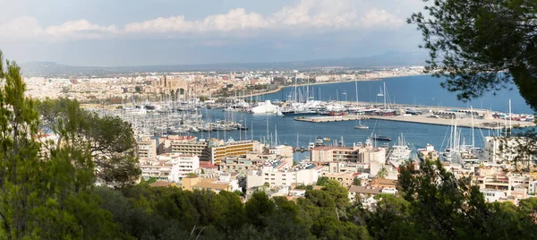 Panorama View of the port with yachts — Stock Photo, Image