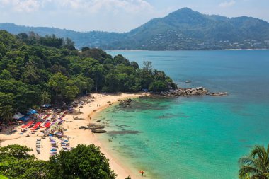 İnsanlarla Beach Üstten Görünüm