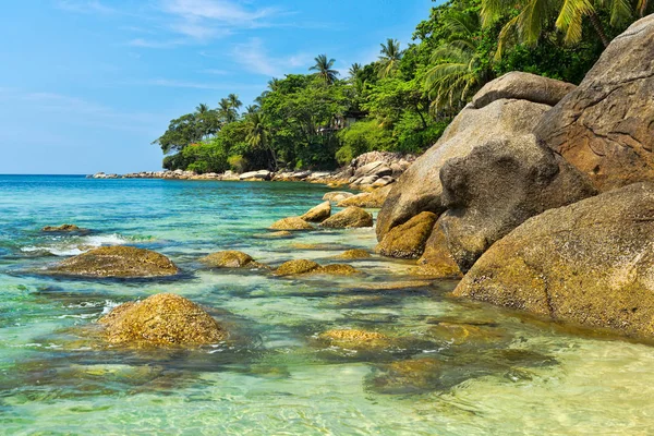 Tropisk strand. Fashion resor och tropical beach-konceptet. — Stockfoto