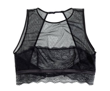 Siyah dantel sütyen beyaz izole