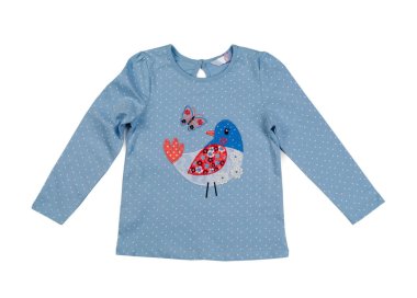 Ayrı tut moduyla bir desenli mavi t-shirt