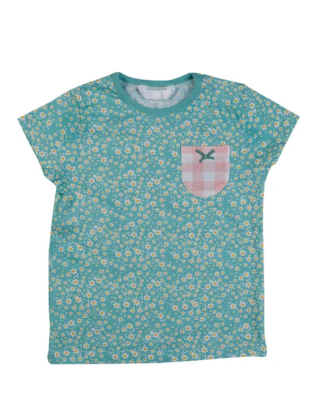 Färgad T-shirt med daisy mönster, isolera — Stockfoto