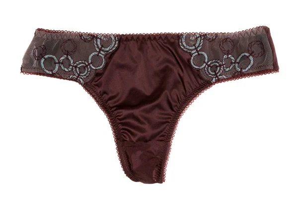 Brown women's lacy panties. Isolate — Stock Photo, Image