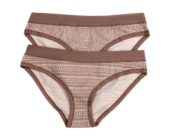 Two brown cotton panties. Isolate — Stock Photo, Image