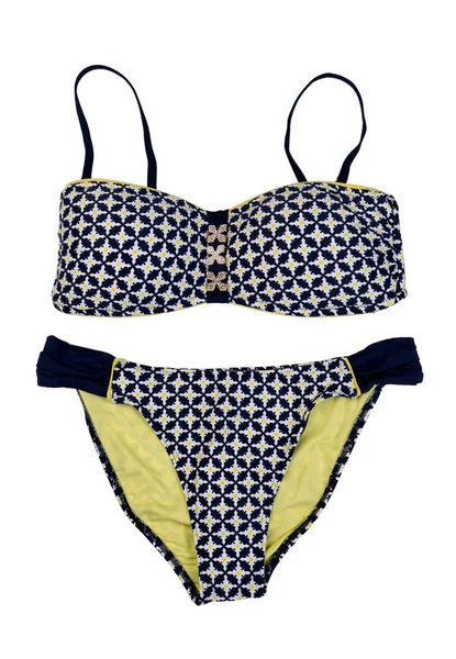 Swimsuit in polka dots. Isolate on white — Stock Photo, Image
