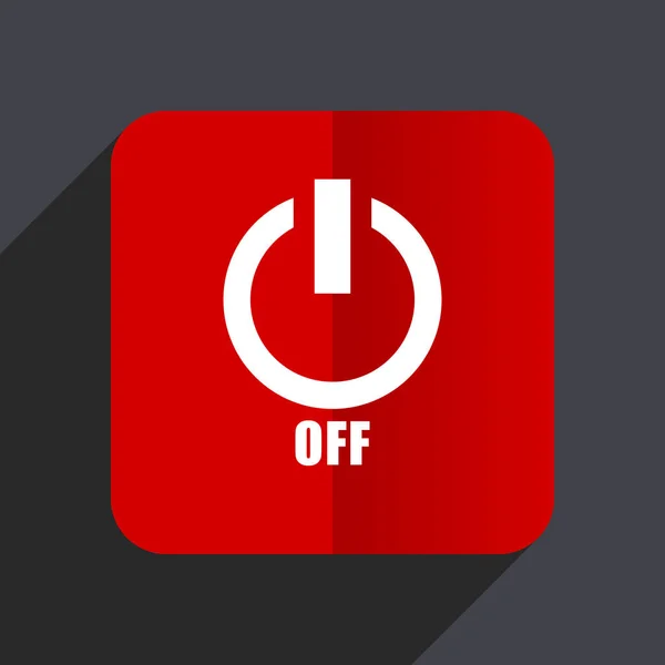 Desligue o ícone do vetor web de design plano. Sinal quadrado vermelho no fundo cinza em eps 10 . — Vetor de Stock