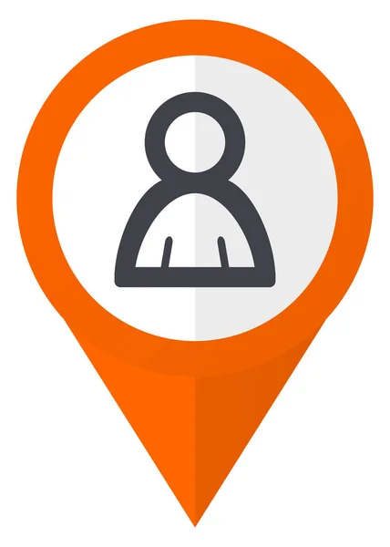 Icône de vecteur de pointeur orange de personne dans eps 10 isolé sur fond blanc . — Image vectorielle