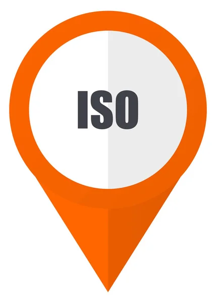 ISO orange pointer vector icon in eps 10 isolated on white background. — Stock Vector
