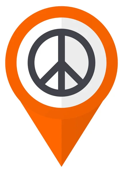 Peace Orange Pointer Vektor Icon in Folge 10 isoliert auf weißem Hintergrund. — Stockvektor