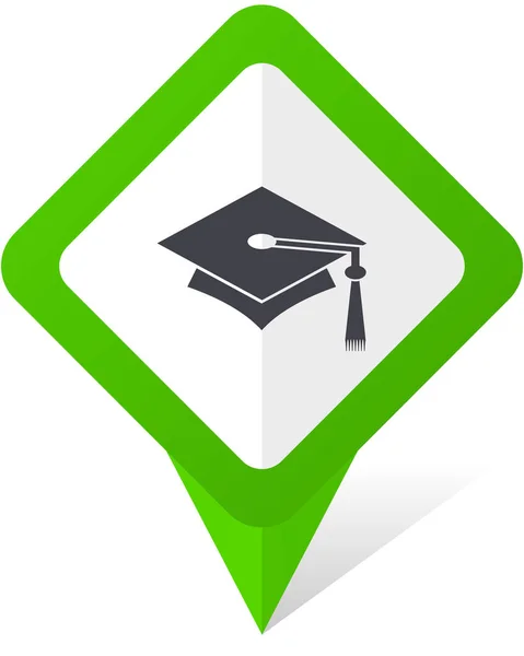 Eps 10 影と白い背景の上の緑の教育正方形ポインター ベクトルのアイコン. — ストックベクタ