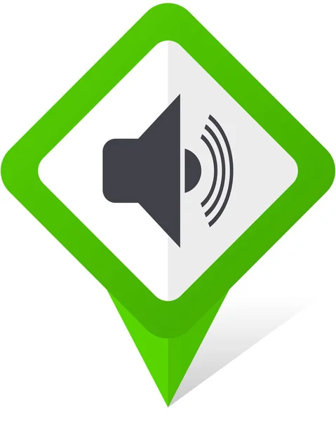 Volumen verde icono de vector puntero cuadrado en eps 10 sobre fondo blanco con sombra . — Archivo Imágenes Vectoriales