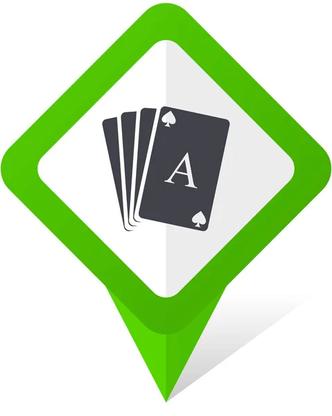 Tarjeta verde icono de vector puntero cuadrado en eps 10 sobre fondo blanco con sombra . — Vector de stock