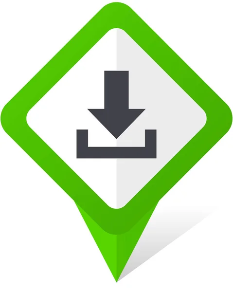 Descargar icono de vector puntero cuadrado verde en eps 10 sobre fondo blanco con sombra . — Archivo Imágenes Vectoriales