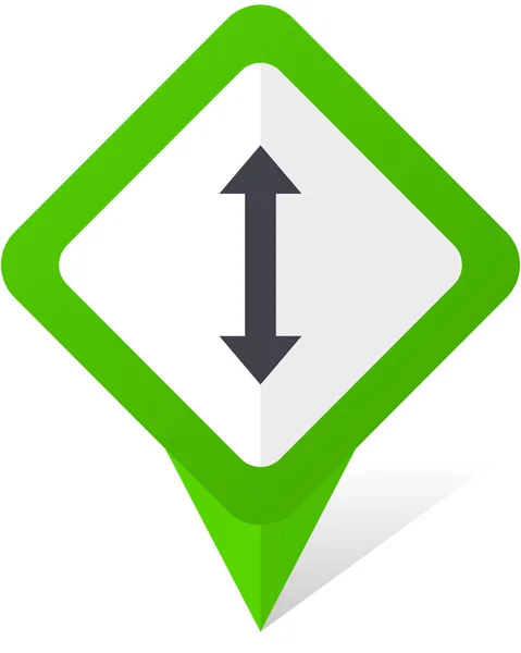Διάνυσμα πράσινο τετράγωνο δείκτη βέλος σε eps 10 σε λευκό φόντο με σκιά. — Διανυσματικό Αρχείο