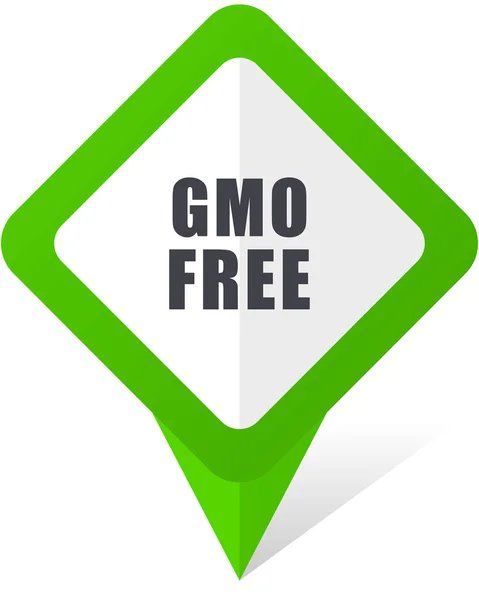 Ícone de vetor livre ponteiro quadrado verde OGM em eps 10 sobre fundo branco com sombra. — Vetor de Stock