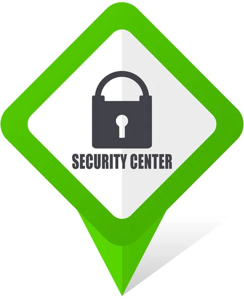 Sicherheitszentrale grüner quadratischer Zeiger Web-und Handy-Vektor-Symbol in Folge 10 auf weißem Hintergrund mit Schatten — Stockvektor