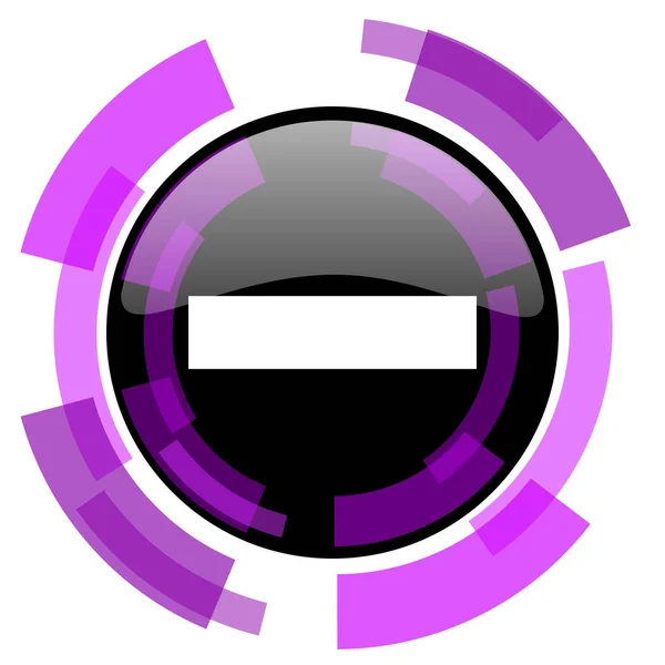 Minus rosa violett modernes Design Vektor Web und Smartphone-Symbol. Runde Taste in Folge 10 isoliert auf weißem Hintergrund. — Stockvektor