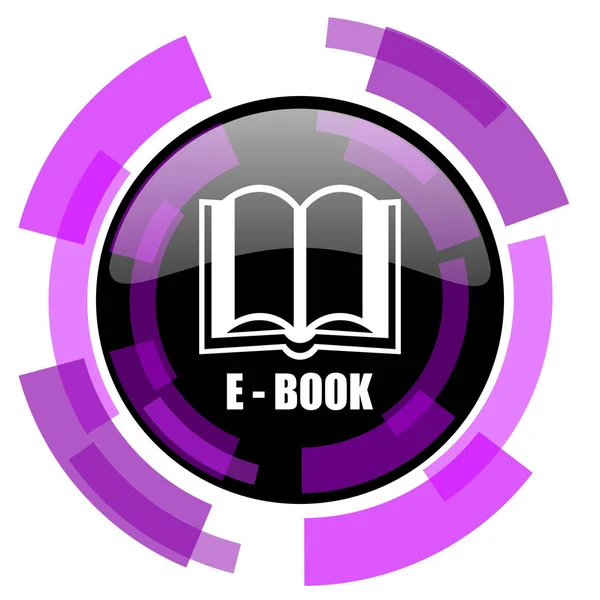 Buch rosa violett modernes Design Vektor Web und Smartphone-Symbol. Runde Taste in Folge 10 isoliert auf weißem Hintergrund. — Stockvektor