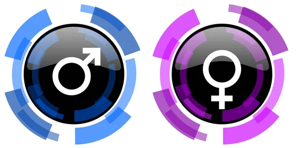Icônes vectorielles de genre masculin féminin — Image vectorielle