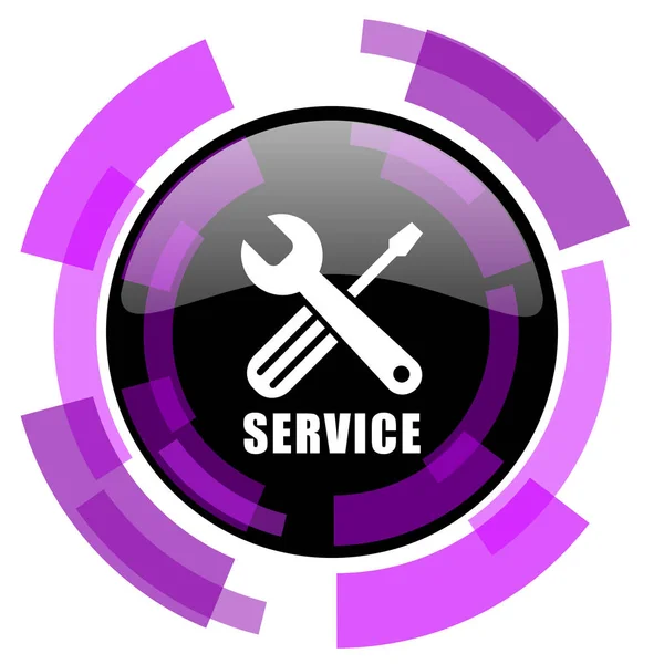 Service rosa violett modernes Design Vektor Web und Smartphone-Symbol. Runde Taste in Folge 10 isoliert auf weißem Hintergrund. — Stockvektor