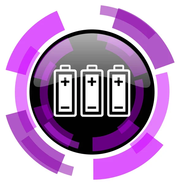 Battery Pink Violet Modern Design Vector Web Smartphone Icon Button — Stock Vector