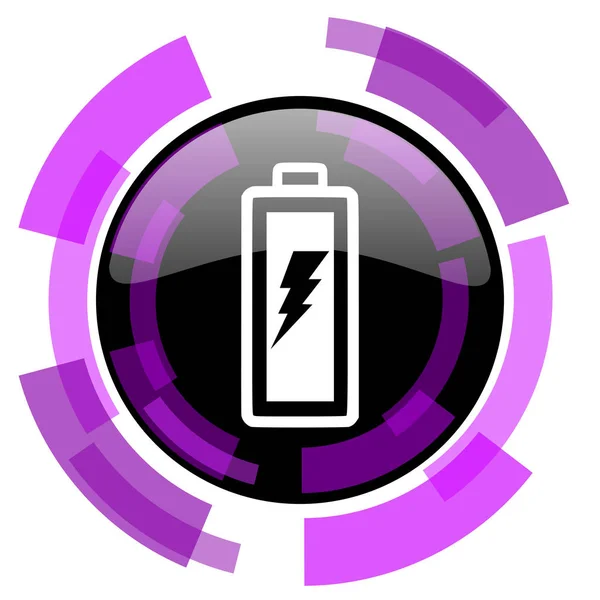 Батарея Розово Фиолетовый Современный Вектор Дизайна Веб Значок Смартфона Круглая — стоковый вектор
