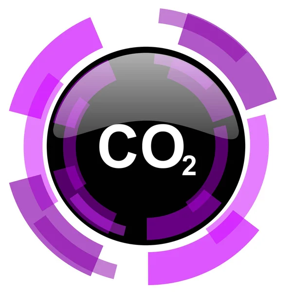 二酸化炭素ピンク バイオレット モダンなデザイン ベクトルの Web およびスマート フォン アイコン Eps 白い背景で隔離の丸いボタン — ストックベクタ
