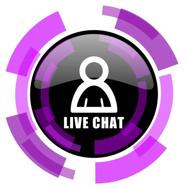 Live Chat Roze Violet Moderne Ontwerp Vector Web Smartphone Pictogram — Stockvector