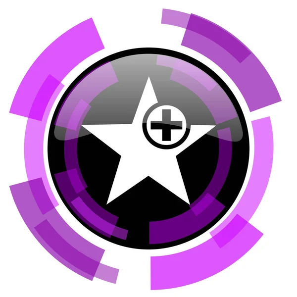 Star Pink Violet Modern Design Vector Web Smartphone Icon Button — Stock Vector
