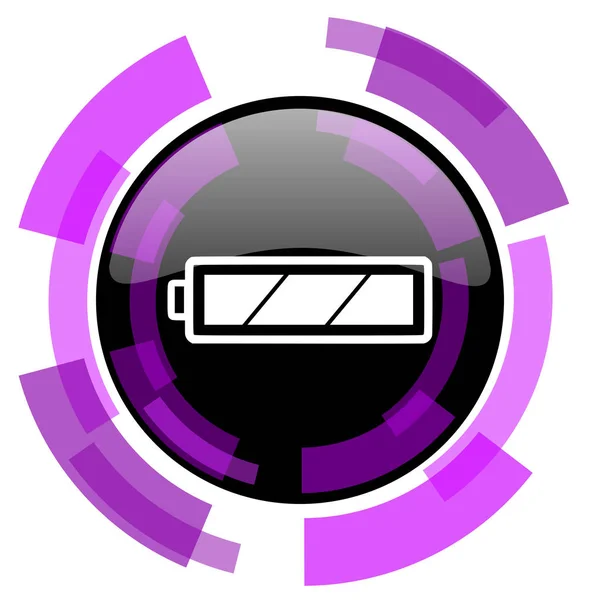 Roze Violet Moderne Design Vector Web Smartphone Batterijpictogram Ronde Knop — Stockvector
