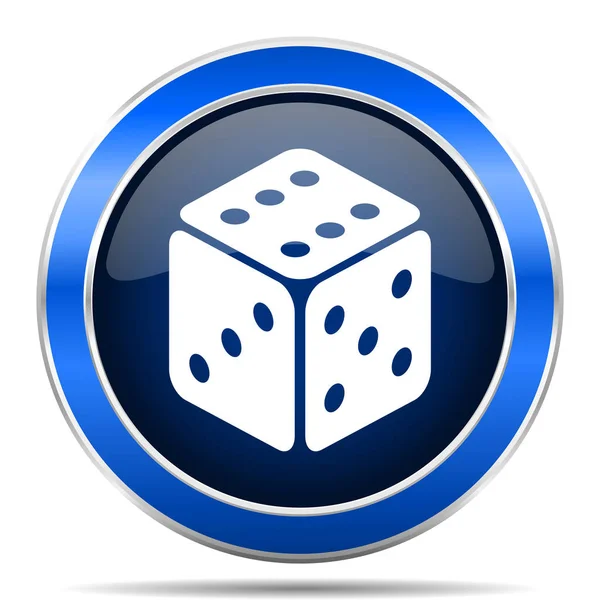 Піктограма Ігрового Вектора Сучасний Дизайн Синій Сріблястий Металевий Глянсовий Веб — стоковий вектор