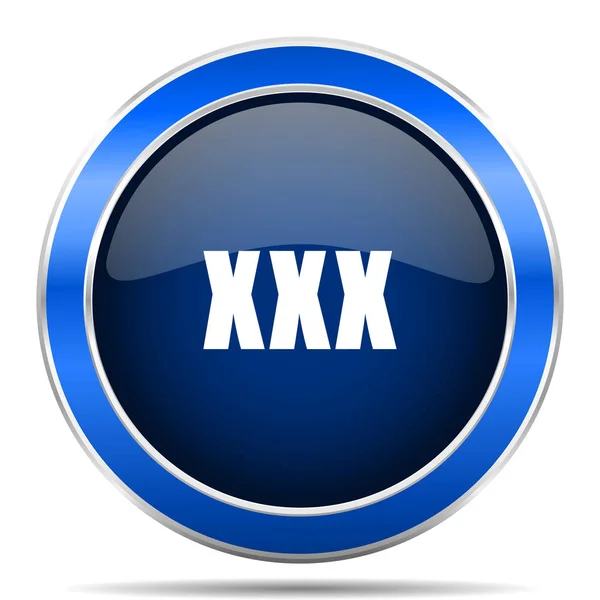 Xxx のベクター アイコン モダンなデザインの青銀の金属光沢があるウェブと Eps のモバイル アプリケーション ボタン — ストックベクタ