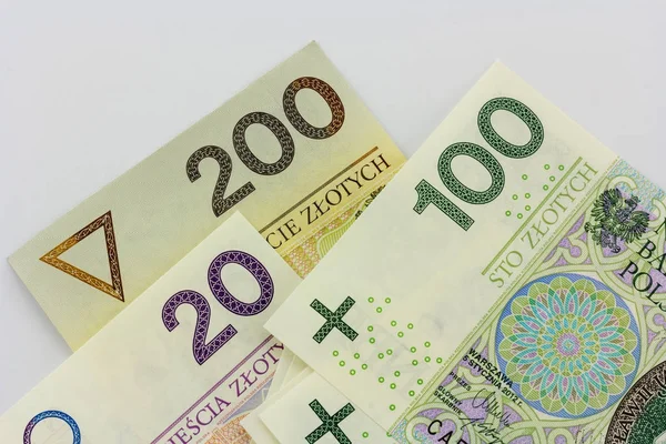 Nowe Polskie Banknoty 100 200 Złotych — Zdjęcie stockowe