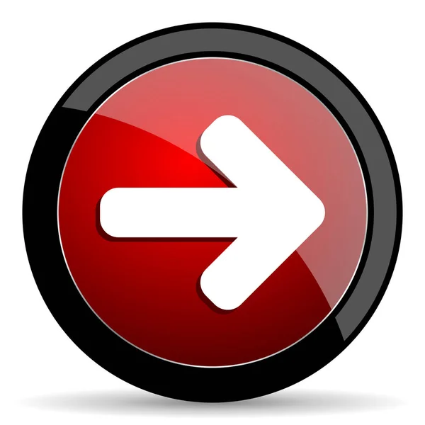 Šipka vpravo ikona vektor. Moderní design červené a černé lesklé webové a mobilní aplikace tlačítko v eps 10 — Stockový vektor