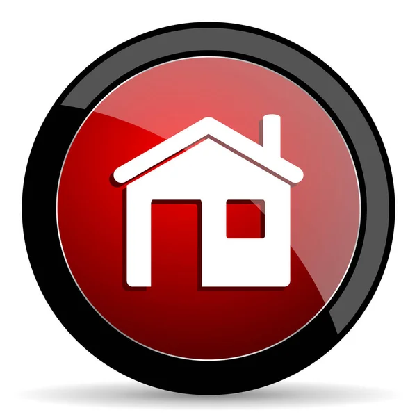 Vector huisje. Moderne design rode en zwarte glanzende web en mobiele toepassingen knop in EPS-10 — Stockvector