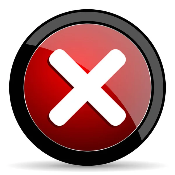 Cancelar icono de vector. Diseño moderno rojo y negro brillante web y aplicaciones móviles botón en eps 10 — Archivo Imágenes Vectoriales