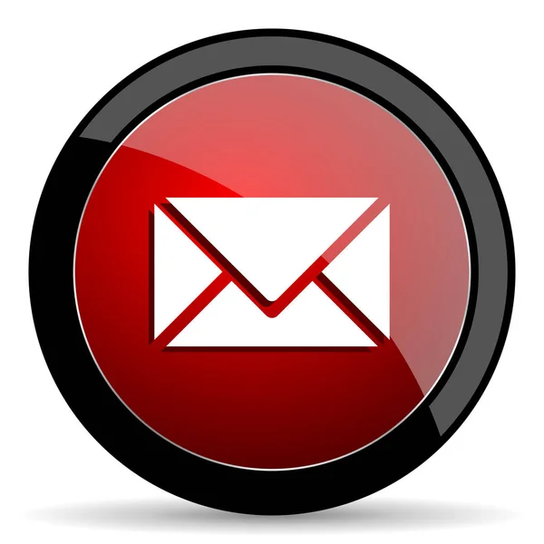 E-mailpictogram vector. Moderne design rode en zwarte glanzende web en mobiele toepassingen knop in EPS-10 — Stockvector