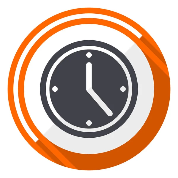 Time Orange Flat Design Vector Web Icon — Stock Vector