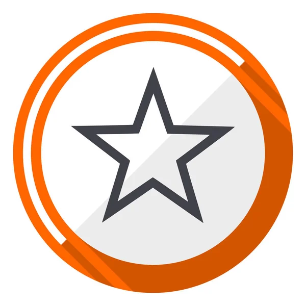 Star Orange Flat Design Vector Web Icon — Stock Vector