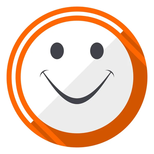 Sonrisa Naranja Diseño Plano Vector Web Icono — Vector de stock