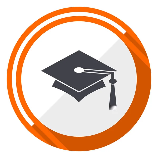 Education Orange Design Plat Vecteur Web Icône — Image vectorielle