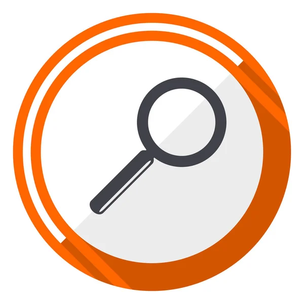 Ikona Webové Vektorové Vyhledávání Oranžový Plochý Design — Stockový vektor