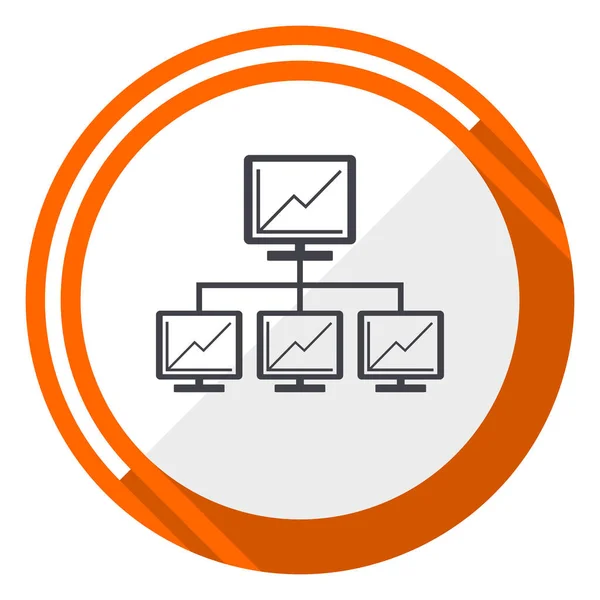 Red Naranja Diseño Plano Vector Icono Web — Vector de stock