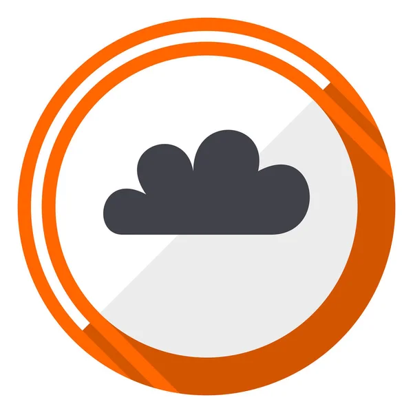 Icône Web Vectorielle Design Plat Orange Nuage — Image vectorielle