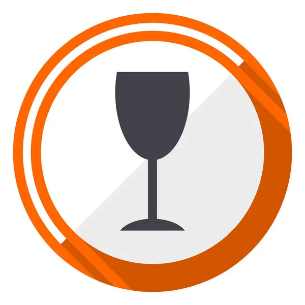Icône Web Vectorielle Design Plat Orange Alcool — Image vectorielle