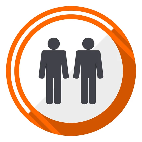 Couple Orange Flat Design Vector Web Icon — Stock Vector