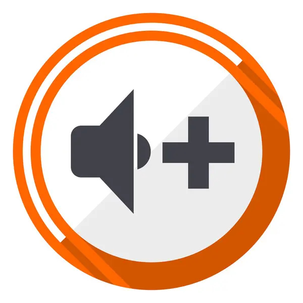 Speaker Volume Flat Design Vector Web Icon Orange Internet Button — Stock Vector