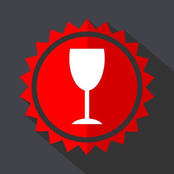 Alcohol red sticker flat design vector icon — Stock Vector